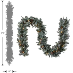 National Tree Company 9 ft. Pre-Lit Frosted Arctic Spruce Garland with Clear Lights
