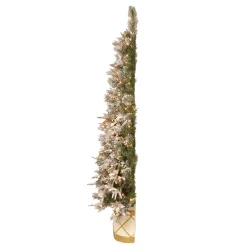 National Tree Company 6 ft. Pre-Lit Frosted Colonial Slim Half Tree with Clear Lights