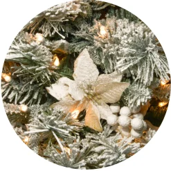National Tree Company 6 ft. Pre-Lit Frosted Colonial Slim Half Tree with Clear Lights