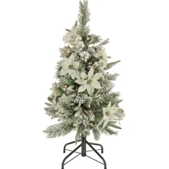 National Tree Company 3 ft. Pre-Lit Frosted Colonial Slim Tree with Clear Lights