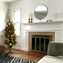 National Tree Company 4 ft. Pre-Lit Frosted Pine Berry Tree with Clear Lights