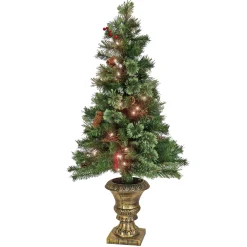 National Tree Company 4 ft. Pre-Lit Glistening Pine Tree with Clear Lights