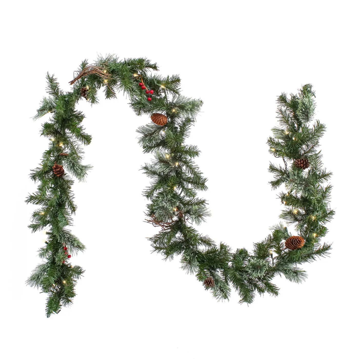 National Tree Company 9 ft. Pre-Lit Glistening Pine Garland with Clear Lights
