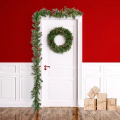 National Tree Company 9 ft. Pre-Lit Glistening Pine Garland with Clear Lights