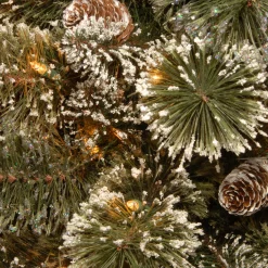 National Tree Company 2 ft. Pre-Lit Glittery Bristle Tree with LED Lights