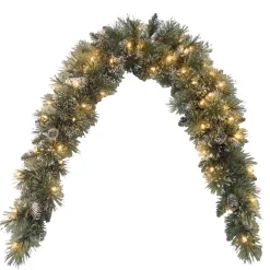 National Tree Company 6 ft. Pre-Lit Glittery Bristle Pine Mantel Swag with Clear Lights