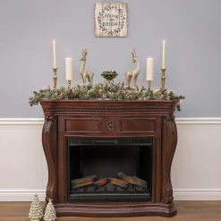 National Tree Company 6 ft. Pre-Lit Glittery Bristle Pine Mantel Swag with Clear Lights