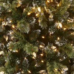 National Tree Company 7.5 ft. Pre-Lit Glittery Bristle Slim Tree with LED Lights