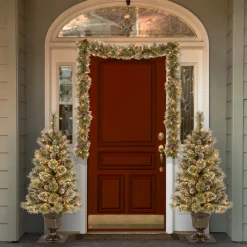 National Tree Company 9 ft. Pre-Lit Glittery Bristle Pine Garland with Warm White LED Lights