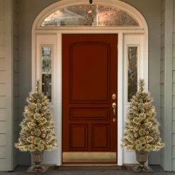 National Tree Company 4 ft. Pre-Lit Glittery Bristle Tree with Clear Lights