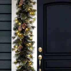 National Tree Company 9 ft. Pre-Lit Glittery Pine Garland with Clear Lights