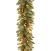 National Tree Company 9 ft. Pre-Lit Glittery Pine Gold Garland with Clear Lights
