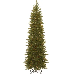 National Tree Company 7.5 ft. Pre-Lit Grande Fir Pencil Slim Tree with Clear Lights