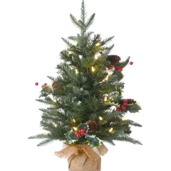 National Tree Company 2 ft. Pre-Lit Happy Hill Pine Tree with LED Lights