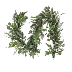 National Tree Company 6 ft. Pre-Lit HGTV Home Collection Winter Garden Garland with LED Lights