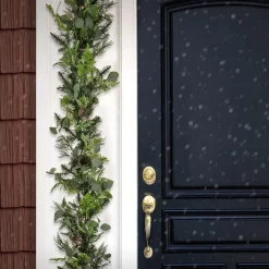National Tree Company 6 ft. Pre-Lit HGTV Home Collection Winter Garden Garland with LED Lights