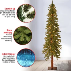 National Tree Company 6 ft. Pre-Lit Hickory Cedar Tree with Clear Lights