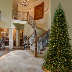 National Tree Company 9 ft. Pre-Lit Jersey Fraser Fir Slim Tree with Clear Lights