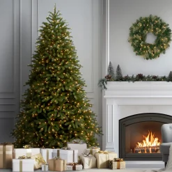National Tree Company 7.5 ft. Pre-Lit Jersey Fraser Fir Medium Tree with Dual Color LED Lights