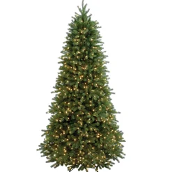 National Tree Company 7.5 ft. Pre-Lit Jersey Fraser Fir Slim Tree with Clear Lights