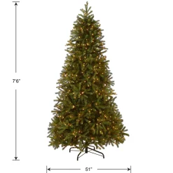 National Tree Company 7.5 ft. Pre-Lit Jersey Fraser Fir Slim Tree with Clear Lights