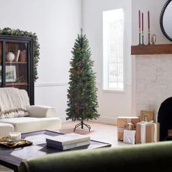 National Tree Company 6.5 ft. Pre-Lit Kingswood Fir Pencil Tree with Multicolor Lights