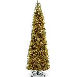National Tree Company 14 ft. Pre-Lit Kingswood Fir Pencil Tree with Clear Lights