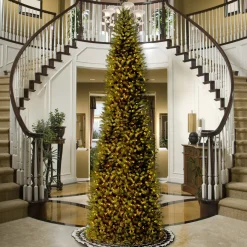 National Tree Company 14 ft. Pre-Lit Kingswood Fir Pencil Tree with Clear Lights