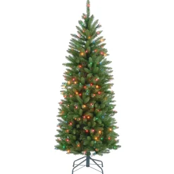 National Tree Company 4.5 ft. Pre-Lit Kingswood Fir Pencil Tree with Multicolor Lights