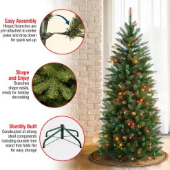 National Tree Company 4.5 ft. Pre-Lit Kingswood Fir Pencil Tree with Multicolor Lights