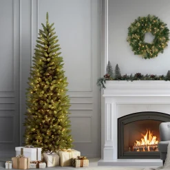 National Tree Company 7 ft. Pre-Lit Kingswood Fir Pencil Tree with Clear Lights