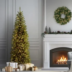 National Tree Company 6.5 ft. Pre-Lit Kingswood Fir Pencil Tree with Clear Lights