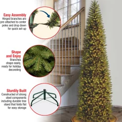 National Tree Company 12 ft. Pre-Lit Kingswood Fir Pencil Slim Tree with Clear Lights