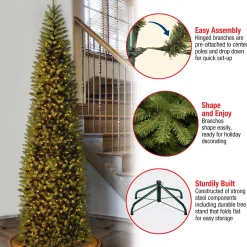 National Tree Company 9 ft. Pre-Lit Kingswood Fir Pencil Tree with Clear Lights
