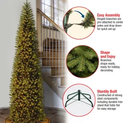 National Tree Company 9 ft. Pre-Lit Kingswood Fir Pencil Tree with Clear Lights