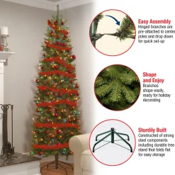 National Tree Company 7 ft. Pre-Lit Kingswood Fir Pencil Tree with Multicolor Lights