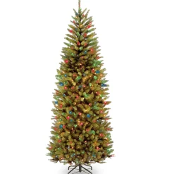 National Tree Company 7.5 ft. Pre-Lit Kingswood Fir Slim Tree with PowerConnect Dual Color LED Lights