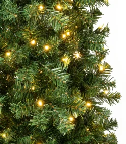 National Tree Company 6 ft. Pre-Lit Linden Spruce Slim Tree with Warm White LED Lights