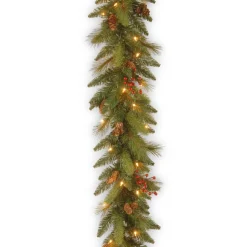 National Tree Company 6 ft. Pre-Lit Long Needle Pine Cone Garland with Clear Lights