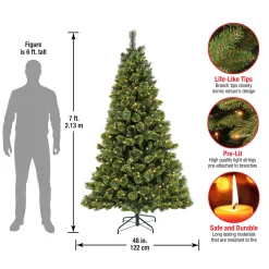 National Tree Company 7 ft. Pre-Lit Maine Pine Tree with LED Lights