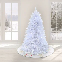 National Tree Company 7.5 ft. Pre-Lit Millville White Tree with PowerConnect Warm White LED Lights