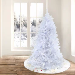 National Tree Company 6.5 ft. Pre-Lit Millville White Tree with PowerConnect Warm White LED Lights