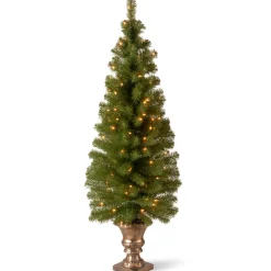 National Tree Company 5 ft. Pre-Lit Montclair Spruce Slim Tree with Clear Lights