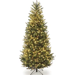National Tree Company 6.5 ft. Pre-Lit Natural Fraser Fir Slim Tree with Clear Lights