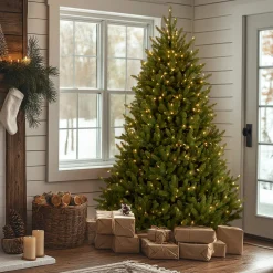 National Tree Company 7.5 ft. Pre-Lit Natural Fraser Fir Tree with Clear Lights