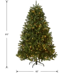 National Tree Company 8 ft. Pre-Lit Newberry Spruce Tree with PowerConnect Dual Color LED Lights
