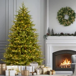 National Tree Company 9 ft. Pre-Lit Nordic Spruce Medium Tree with Clear Lights