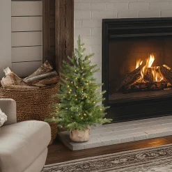 National Tree Company 3 ft. Pre-Lit Nordic Spruce Tree with Clear Lights