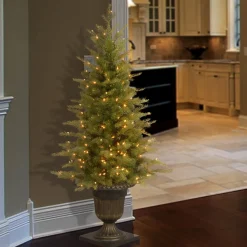 National Tree Company 4 ft. Pre-Lit Nordic Spruce Tree with Clear Lights