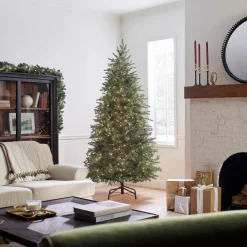 National Tree Company 7.5 ft. Pre-Lit Nordic Spruce Slim Tree with Clear Lights